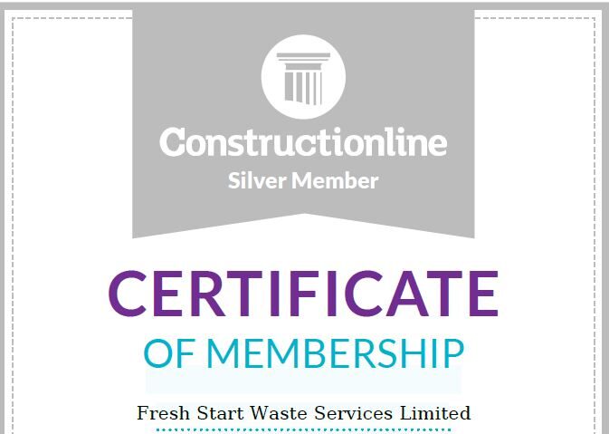 Constructionline silver membership achieved | Fresh Start Waste