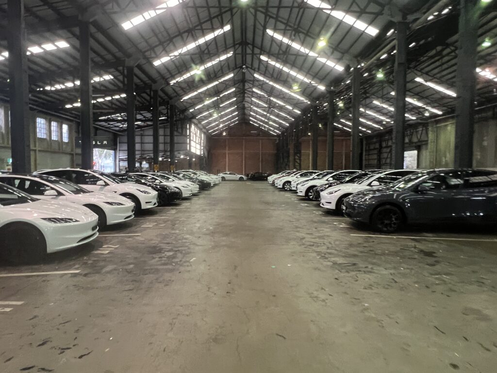Tesla delivery centre in Alexandria, Sydney