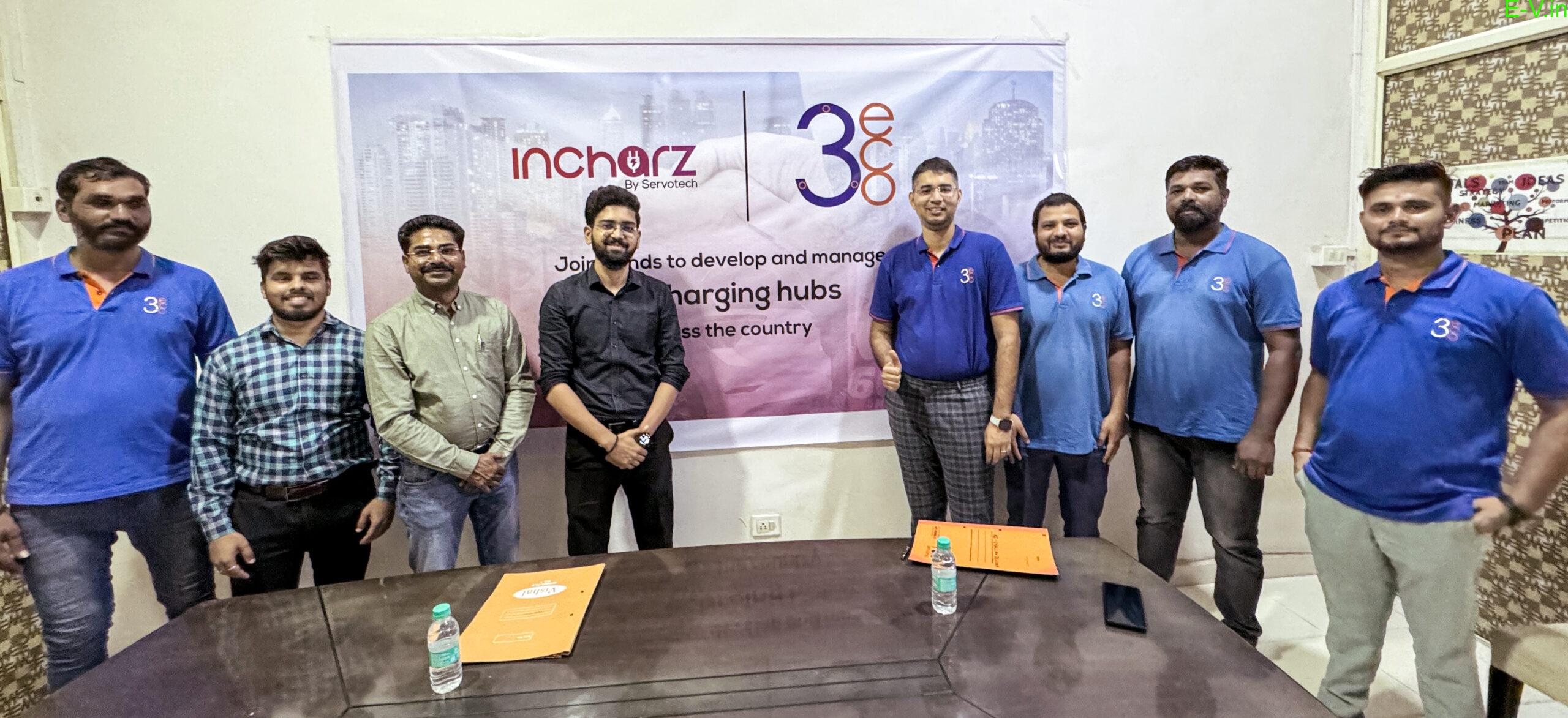 Incharz to Develop Exclusive EV Charging Stations for 3ECO, signs MoU