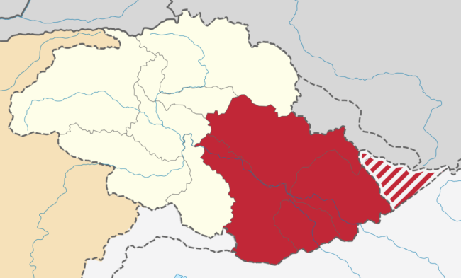 Map of Pakistan with Gilgit Baltistan highlighted in red. 