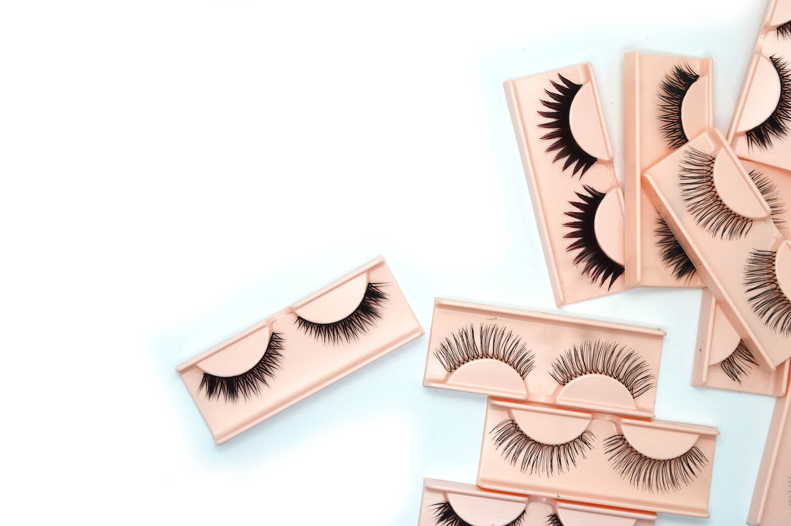Strip lashes in their packaging.