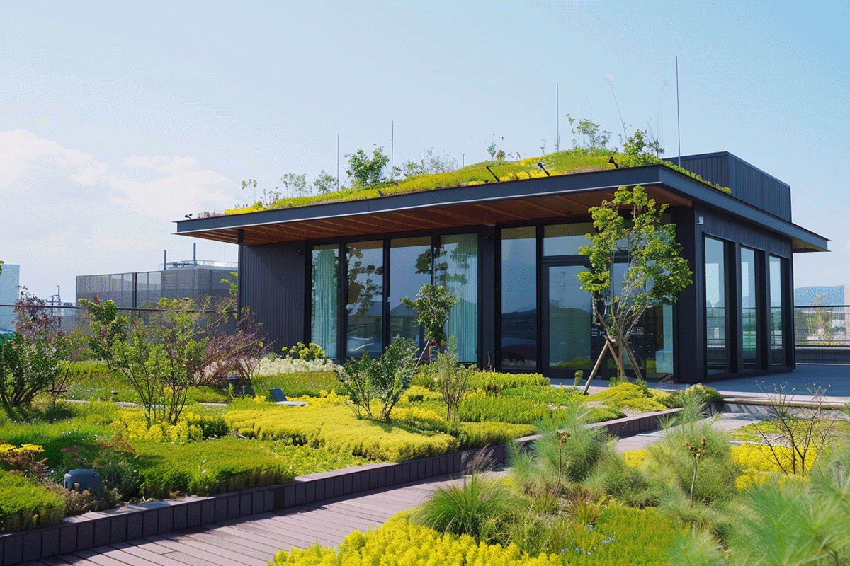 The carbon-neutral future of commercial real estate_A garden on a buildings rooftop_visual 7