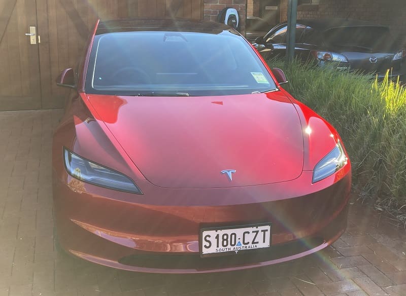 A refreshed Tesla Model 3.