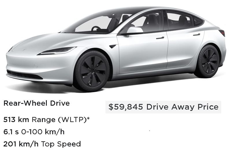 A 2024 "refreshed" Model 3 Rear Wheel Drive.