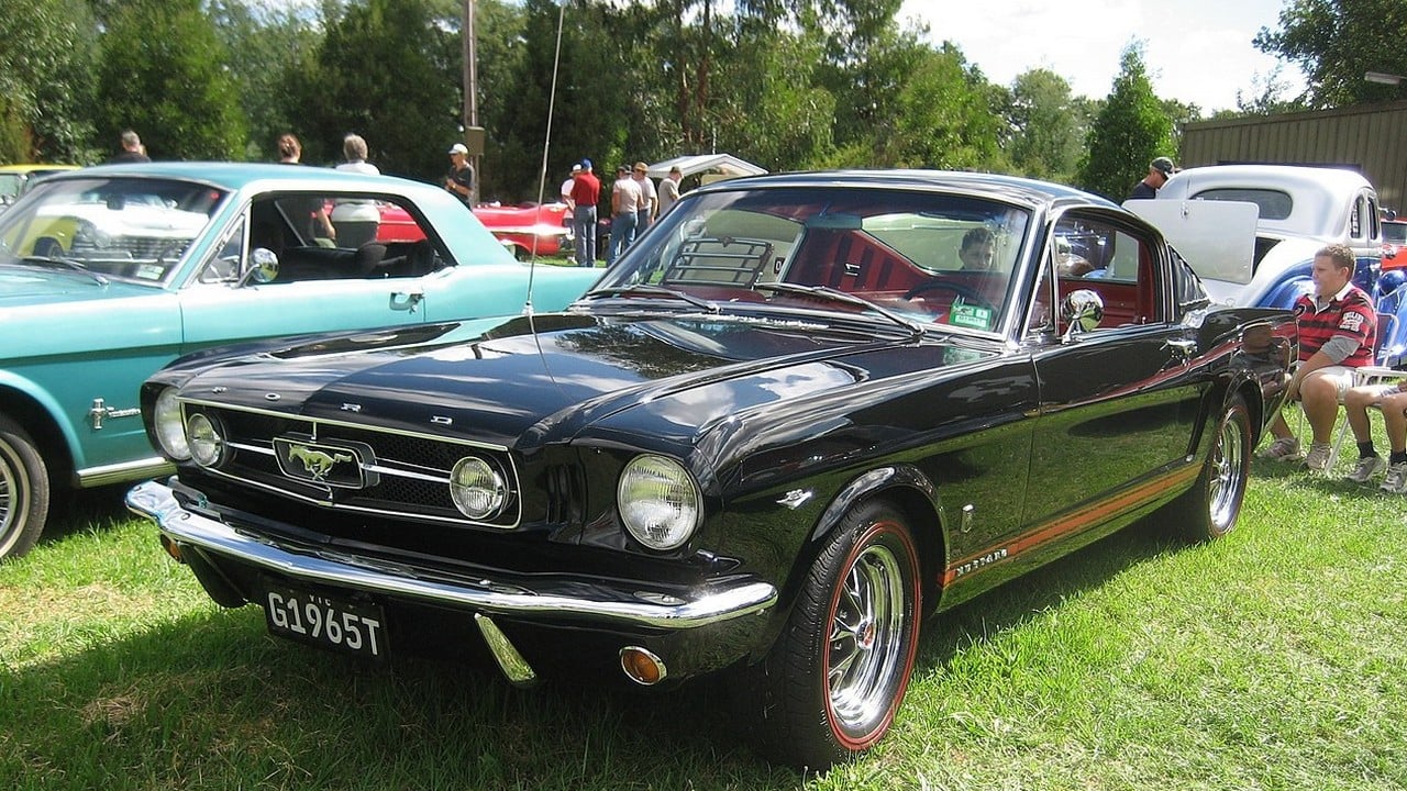 1965 For Mustang GT Fastbacvk. Front quarter view
