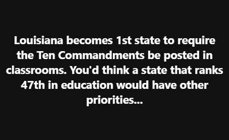 Educational Standards in U.S. Southern States Are Terrible, Possibly Because Their Priorities Lie Elsewhere
