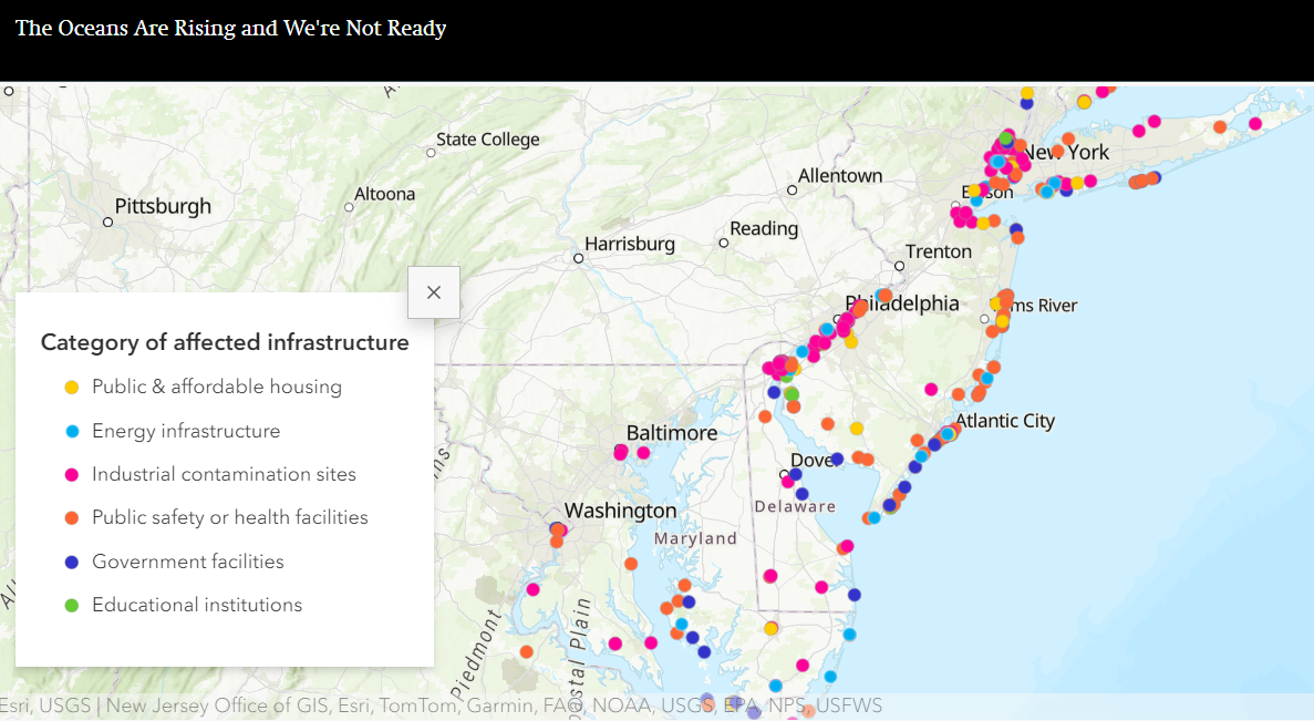 Infraestructura en riesgo en su ciudad: Un nuevo mapa muestra lo que se inundará con el aumento del nivel del mar 