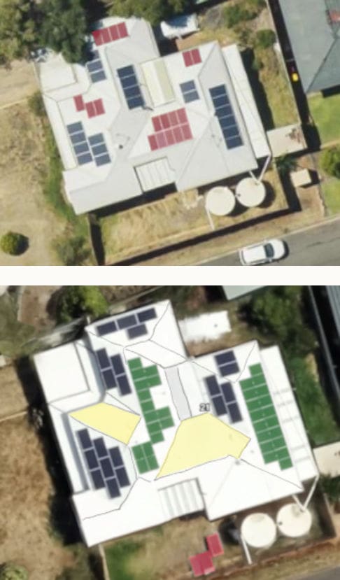 Different solar arrays on the same house