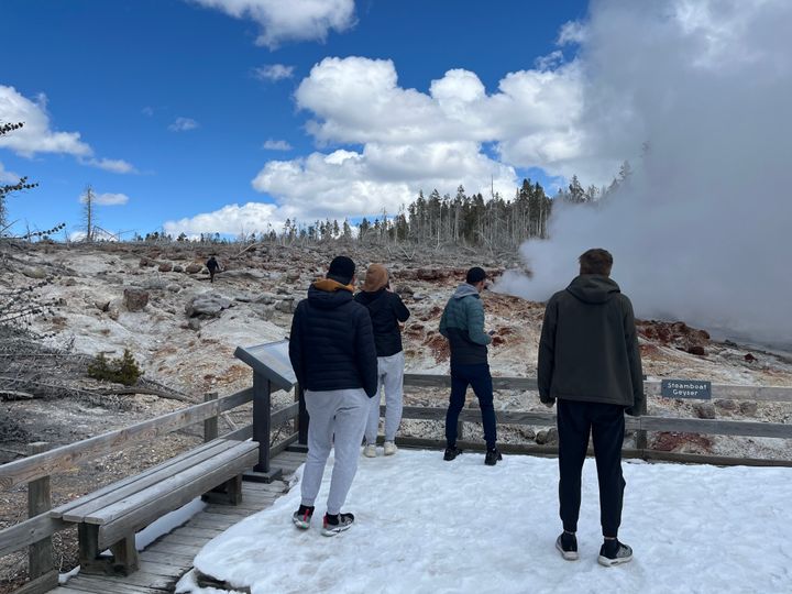Authorities said the thermal area near Steamboat Geyser is fenced off and clearly designated as off-limits.